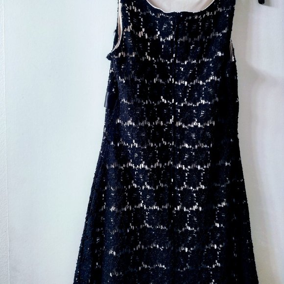 My Michelle Jr. Sz 7/8 Black Lace Prom /Formal/Cocktail Dress Front Satin Ribbon - Picture 3 of 7